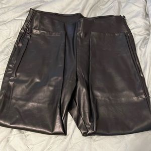 Faux leather pants